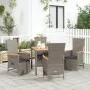 5-piece garden dining set with gray synthetic rattan cushions by vidaXL, Garden sets - Ref: Foro24-3157556, Price: 509,54 €, ...