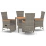 5-piece garden dining set with gray synthetic rattan cushions by vidaXL, Garden sets - Ref: Foro24-3157556, Price: 527,17 €, ...