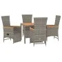 5-piece garden dining set with gray synthetic rattan cushions by vidaXL, Garden sets - Ref: Foro24-3157556, Price: 509,54 €, ...