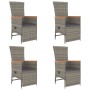 5-piece garden dining set with gray synthetic rattan cushions by vidaXL, Garden sets - Ref: Foro24-3157556, Price: 527,17 €, ...