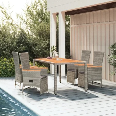5-piece garden dining set with gray synthetic rattan cushions by vidaXL, Garden sets - Ref: Foro24-3157557, Price: 574,34 €, ...