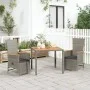 3-piece garden dining set with gray synthetic rattan cushions by vidaXL, Garden sets - Ref: Foro24-3157555, Price: 299,81 €, ...