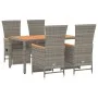 5-piece garden dining set with gray synthetic rattan cushions by vidaXL, Garden sets - Ref: Foro24-3157557, Price: 574,34 €, ...