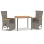 3-piece garden dining set with gray synthetic rattan cushions by vidaXL, Garden sets - Ref: Foro24-3157555, Price: 299,81 €, ...