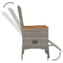 3-teiliges Garten-Esszimmerset mit synthetischen Rattankissen grau von vidaXL, Gartensets - Ref: Foro24-3157555, Preis: 299,8...