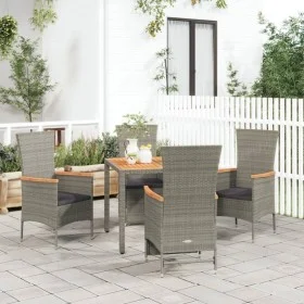 5-piece garden dining set with gray synthetic rattan cushions by vidaXL, Garden sets - Ref: Foro24-3157537, Price: 454,36 €, ...