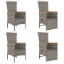 5-piece garden dining set with gray synthetic rattan cushions by vidaXL, Garden sets - Ref: Foro24-3157537, Price: 454,32 €, ...