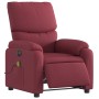 Sillón de masaje reclinable eléctrico tela rojo tinto