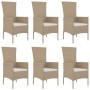 7-piece garden dining set with beige synthetic rattan cushions by vidaXL, Garden sets - Ref: Foro24-3157563, Price: 604,84 €,...
