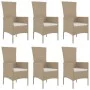 7-piece garden dining set with beige synthetic rattan cushions by vidaXL, Garden sets - Ref: Foro24-3157563, Price: 598,70 €,...