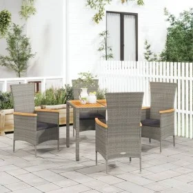 5-piece garden dining set with gray synthetic rattan cushions by vidaXL, Garden sets - Ref: Foro24-3157535, Price: 385,18 €, ...