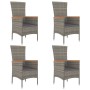 5-piece garden dining set with gray synthetic rattan cushions by vidaXL, Garden sets - Ref: Foro24-3157535, Price: 380,52 €, ...