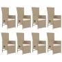 9-piece garden dining set with beige synthetic rattan cushions by vidaXL, Garden sets - Ref: Foro24-3157580, Price: 1,00 €, D...