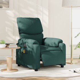 Sillón reclinable de masaje eléctrico tela verde oscuro en Sillones | Comprar online en Foro24