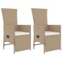 3-teiliges Garten-Esszimmerset mit Kissen synthetisches Rattan beige von vidaXL, Gartensets - Ref: Foro24-3157576, Preis: 340...