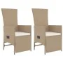 3-teiliges Garten-Esszimmerset mit Kissen synthetisches Rattan beige von vidaXL, Gartensets - Ref: Foro24-3157576, Preis: 342...