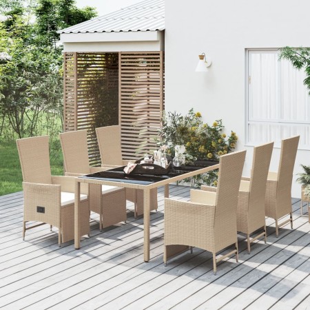 7-piece garden dining set with beige synthetic rattan cushions by vidaXL, Garden sets - Ref: Foro24-3157578, Price: 908,12 €,...