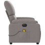 Sillón reclinable de masaje eléctrico tela gris taupe