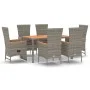 Garden dining set 7 pieces and gray synthetic rattan cushions by vidaXL, Garden sets - Ref: Foro24-3157541, Price: 650,97 €, ...
