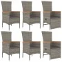 Garden dining set 7 pieces and gray synthetic rattan cushions by vidaXL, Garden sets - Ref: Foro24-3157541, Price: 650,97 €, ...