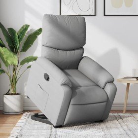 Sillón reclinable elevable de tela gris claro en Sillones | Comprar online en Foro24