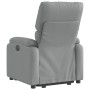 Sillón reclinable elevable de tela gris claro