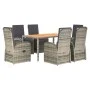 Garden dining set 7 pieces and gray synthetic rattan cushions by vidaXL, Garden sets - Ref: Foro24-3157586, Price: 1,00 €, Di...