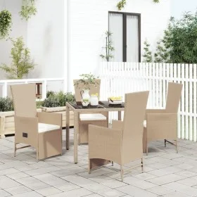 5-piece garden dining set with beige synthetic rattan cushions by vidaXL, Garden sets - Ref: Foro24-3157577, Price: 562,88 €,...