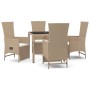 5-piece garden dining set with beige synthetic rattan cushions by vidaXL, Garden sets - Ref: Foro24-3157577, Price: 570,54 €,...
