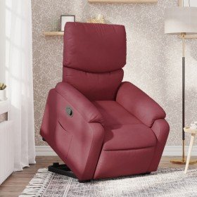 Sillón reclinable elevable tela rojo tinto Sillón reclinable elevable tela rojo tinto