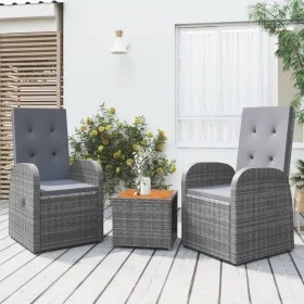 Garden furniture set 3 pieces acacia wood gray synthetic rattan by vidaXL, Garden sets - Ref: Foro24-3157655, Price: 359,68 €...