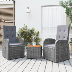 Gartenmöbel-Set 3-teilig Akazienholz grau synthetisches Rattan von vidaXL, Gartensets - Ref: Foro24-3157655, Preis: 376,70 €,...