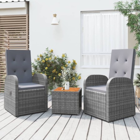 Gartenmöbel-Set 3-teilig Akazienholz grau synthetisches Rattan von vidaXL, Gartensets - Ref: Foro24-3157655, Preis: 376,70 €,...