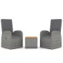 Garden furniture set 3 pieces acacia wood gray synthetic rattan by vidaXL, Garden sets - Ref: Foro24-3157655, Price: 374,40 €...