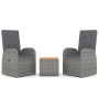 Gartenmöbel-Set 3-teilig Akazienholz grau synthetisches Rattan von vidaXL, Gartensets - Ref: Foro24-3157655, Preis: 376,70 €,...