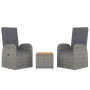 Gartenmöbel-Set 3-teilig Akazienholz grau synthetisches Rattan von vidaXL, Gartensets - Ref: Foro24-3157655, Preis: 376,70 €,...