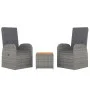 Juego muebles jardín 3 pzas madera acacia ratán sintético gris de vidaXL, Conjuntos de jardín - Ref: Foro24-3157655, Precio: ...