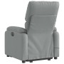 Sillón de masaje reclinable de pie de tela gris claro