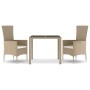 3-piece garden dining set with beige synthetic rattan cushions by vidaXL, Garden sets - Ref: Foro24-3157561, Price: 267,03 €,...