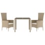 3-piece garden dining set with beige synthetic rattan cushions by vidaXL, Garden sets - Ref: Foro24-3157561, Price: 267,03 €,...