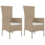 3-piece garden dining set with beige synthetic rattan cushions by vidaXL, Garden sets - Ref: Foro24-3157561, Price: 267,03 €,...