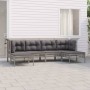 6-teiliges Gartenmöbel-Set und graue synthetische Rattankissen von vidaXL, Gartensets - Ref: Foro24-3187552, Preis: 400,61 €,...