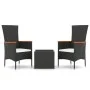 Juego salón jardín 3 pzas ratán sintético y acero negro de vidaXL, Conjuntos de jardín - Ref: Foro24-3157658, Precio: 198,27 ...
