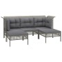 6-teiliges Gartenmöbel-Set und graue synthetische Rattankissen von vidaXL, Gartensets - Ref: Foro24-3187552, Preis: 400,61 €,...