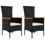 3-teiliges Garten-Lounge-Set aus synthetischem Rattan und schwarzem Stahl von vidaXL, Gartensets - Ref: Foro24-3157658, Preis...
