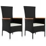 3-teiliges Garten-Lounge-Set aus synthetischem Rattan und schwarzem Stahl von vidaXL, Gartensets - Ref: Foro24-3157658, Preis...