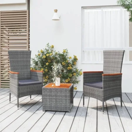 Gartenmöbel-Set 3-teilig Akazienholz grau synthetisches Rattan von vidaXL, Gartensets - Ref: Foro24-3157652, Preis: 195,46 €,...