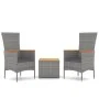 Gartenmöbel-Set 3-teilig Akazienholz grau synthetisches Rattan von vidaXL, Gartensets - Ref: Foro24-3157652, Preis: 195,46 €,...