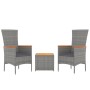 Gartenmöbel-Set 3-teilig Akazienholz grau synthetisches Rattan von vidaXL, Gartensets - Ref: Foro24-3157652, Preis: 202,40 €,...