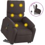 Silla de masaje reclinable de pie de tela marrón oscuro